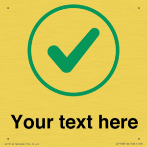 Custom plain background, green tick in circle sign